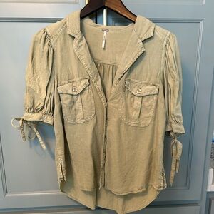 Free People Puff-Sleeve Shirt